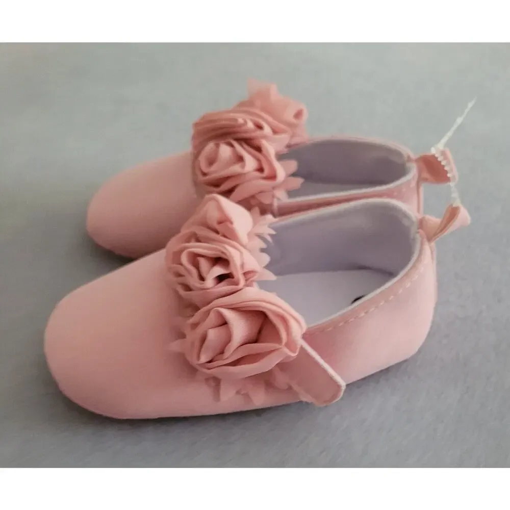 MY GGPP Infant/Toddler Flower shoes w/soft fabric uppers, non-slip soles-Sz US 5